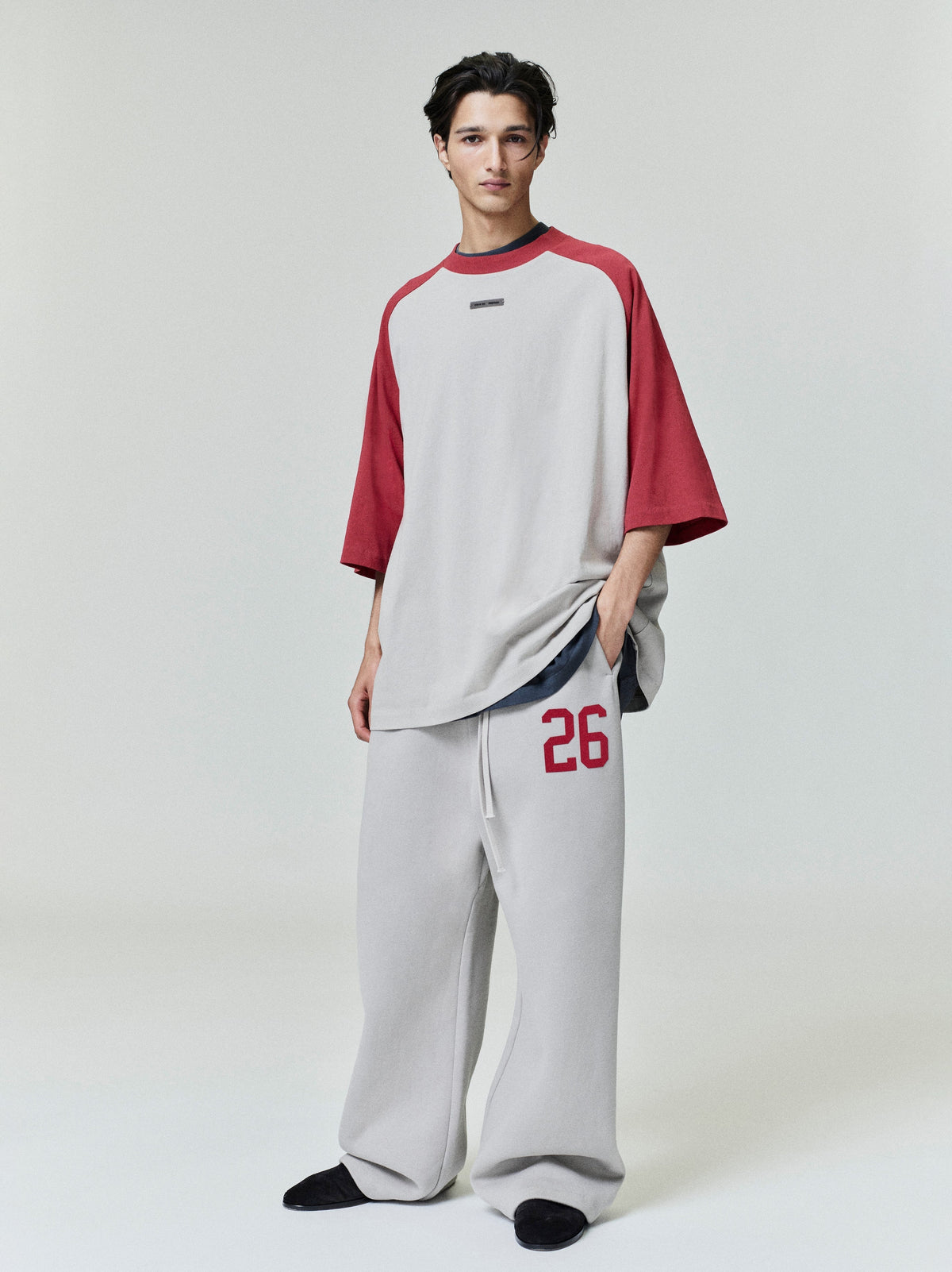 Fear of God Essentials 3/4 Raglan Sleeve Baseball Tee Off White Red