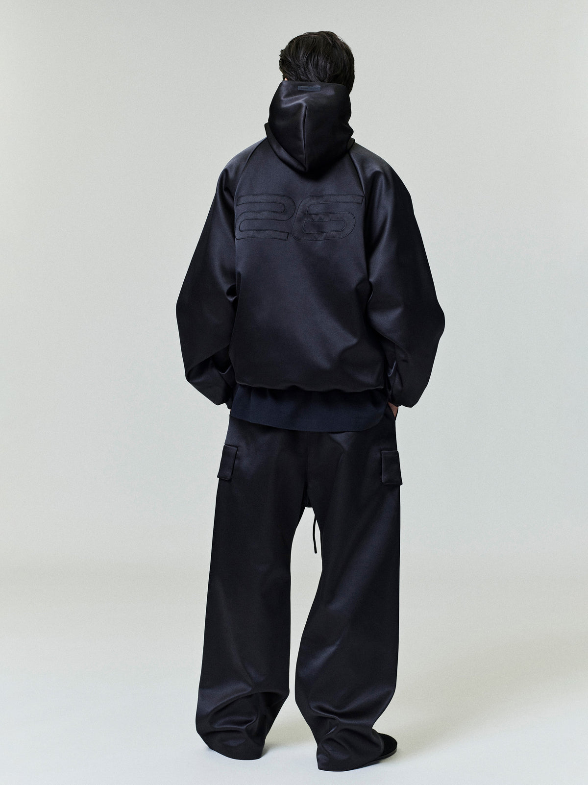 Fear of God Essentials Bonded Satin Wide Leg Field Pant Olive Green