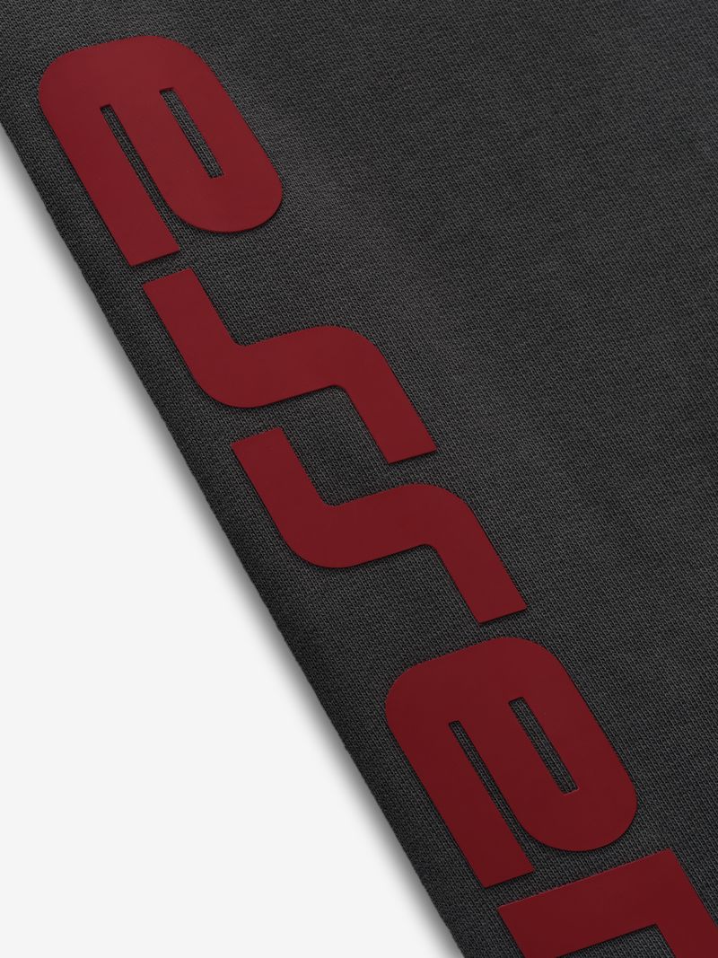 Fear of God Essentials Chicago Heavy Fleece Cropped Sweatshirt Dark Grey Red