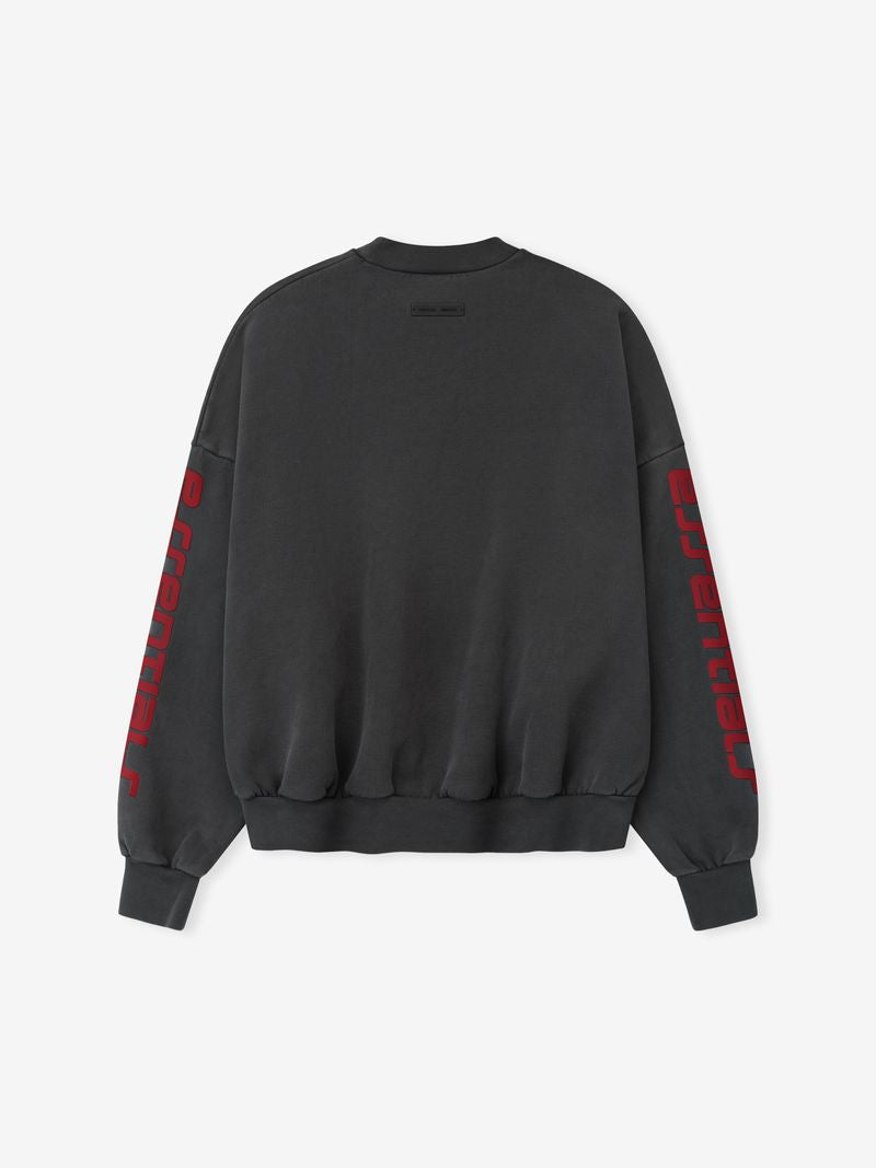 Fear of God Essentials Chicago Heavy Fleece Cropped Sweatshirt Dark Grey Red