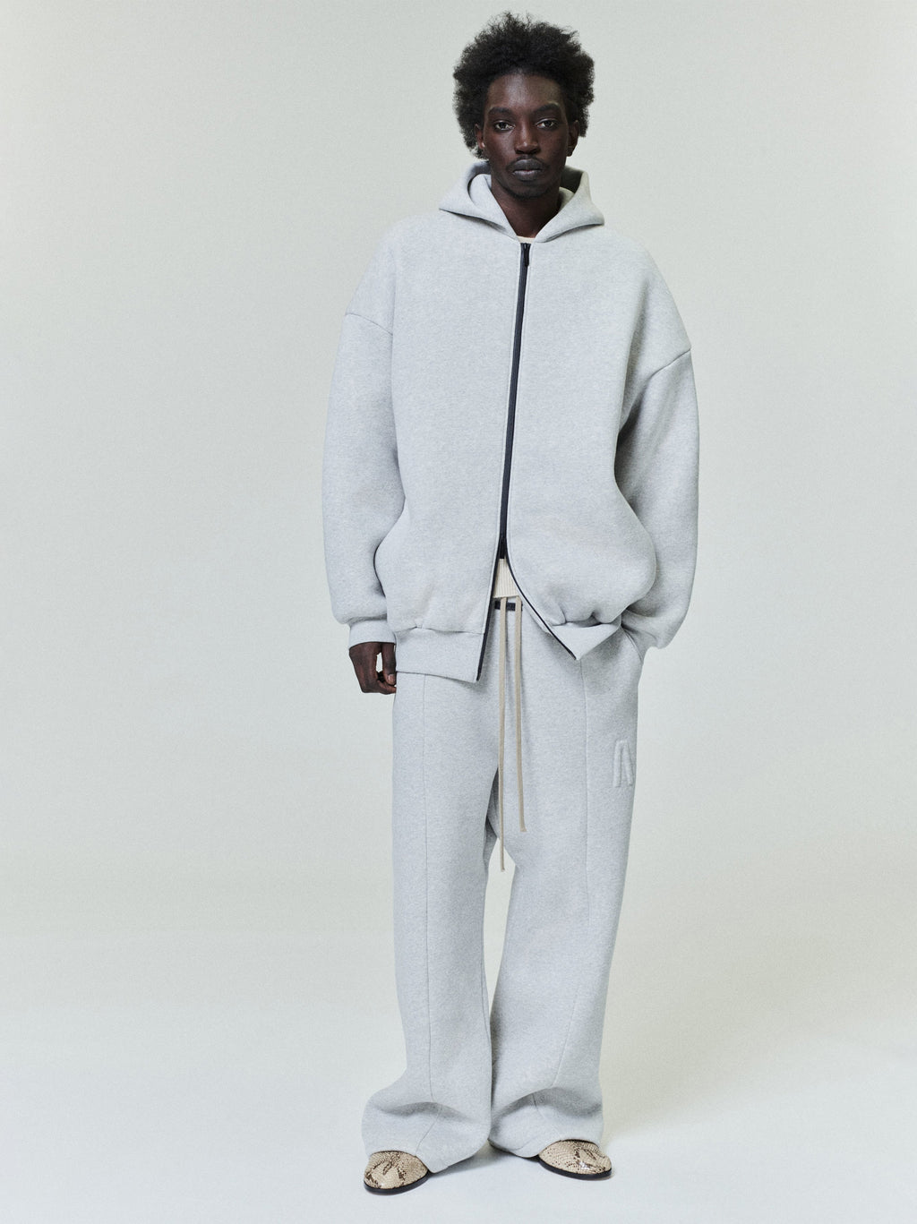 Fear of God Athletics Full Zip Up Hoodie Light Heather Grey