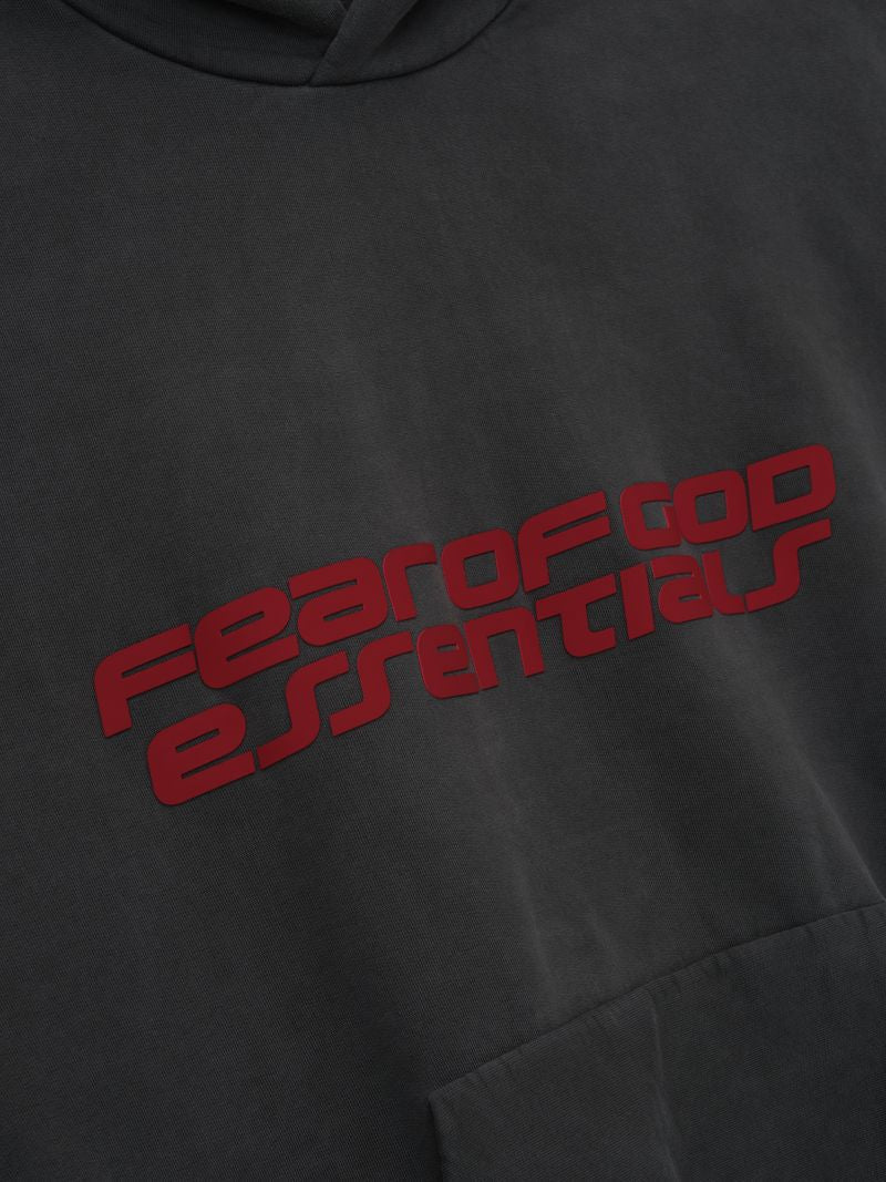 Fear of God Essentials Heavy Fleece 90s Hoodie Black Red