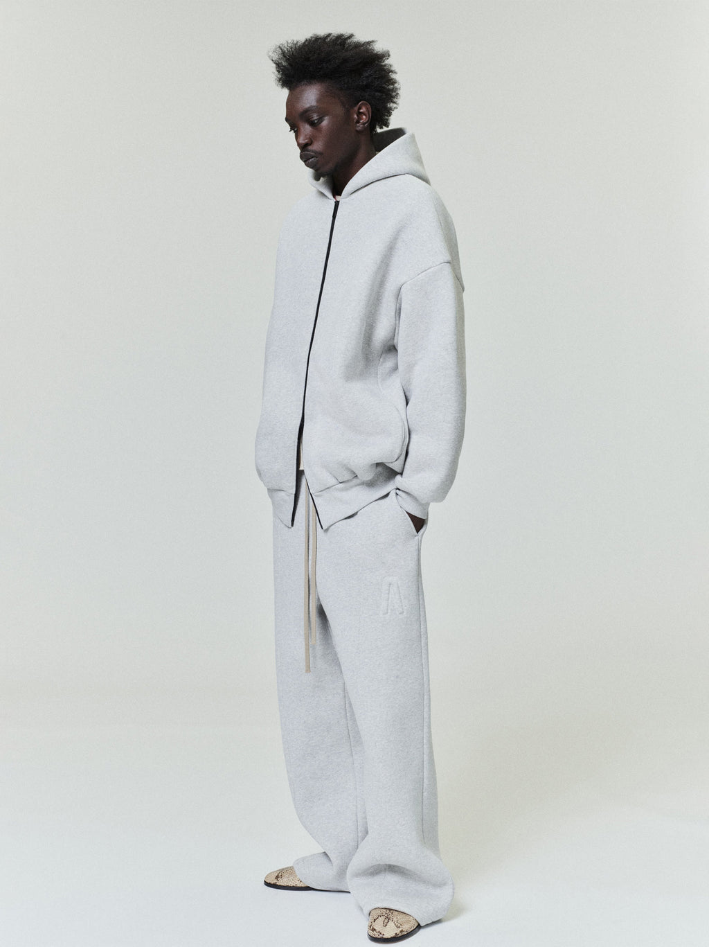 Fear of God Athletics Full Zip Up Hoodie Light Heather Grey