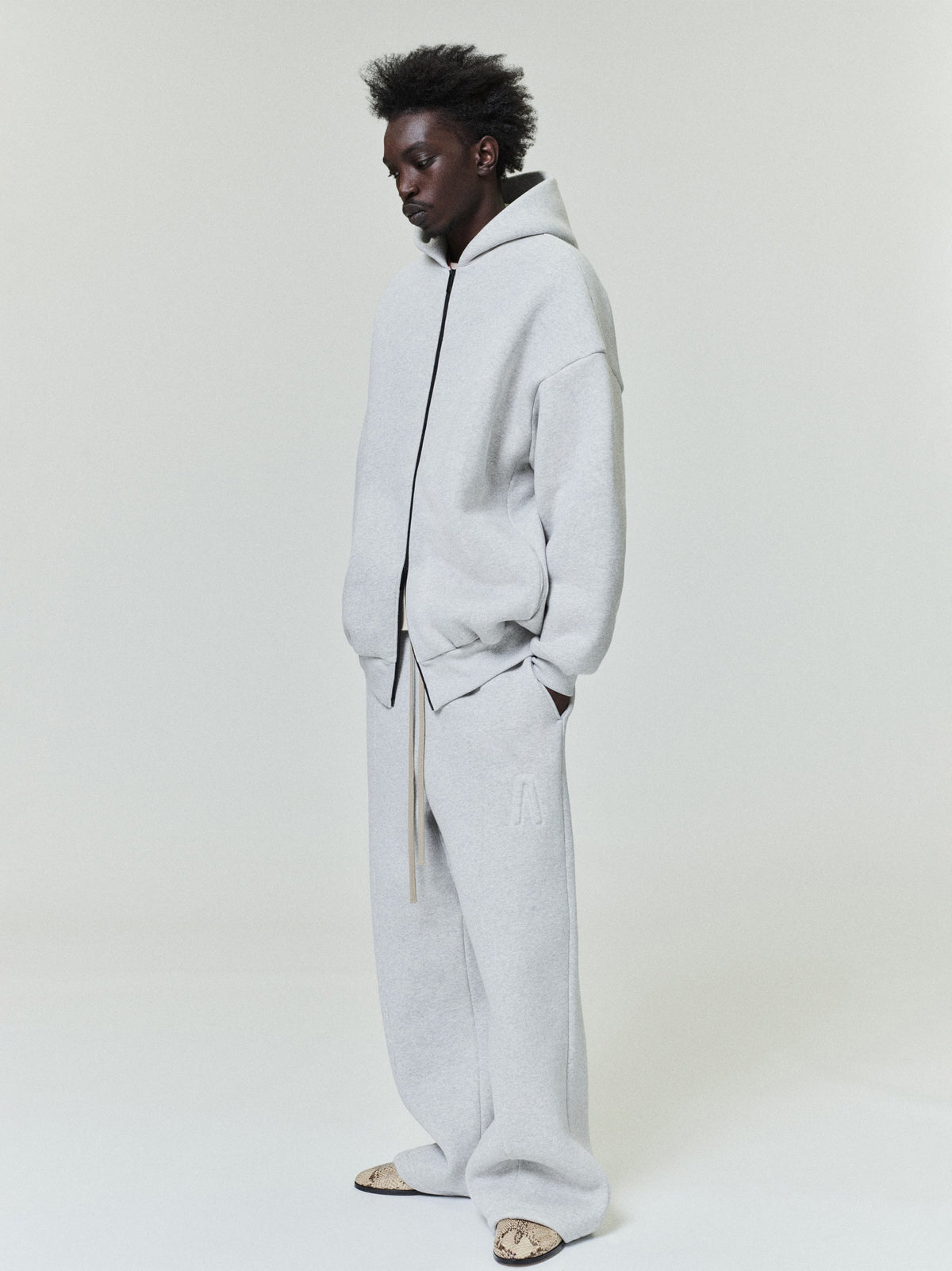Fear of God Athletics Full Zip Up Hoodie Light Heather Grey
