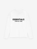 Fear of God Essentials Classic Long Sleeve Cotton Tee White Black