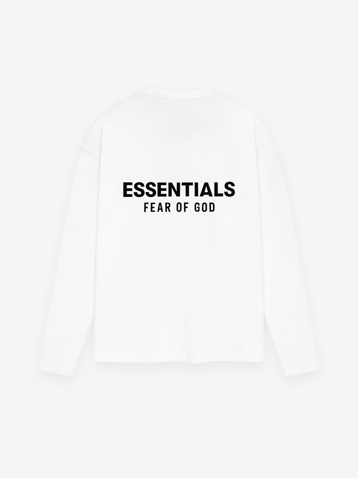Fear of God Essentials Classic Long Sleeve Cotton Tee White Black