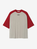Fear of God Essentials 3/4 Raglan Sleeve Baseball Tee Off White Red