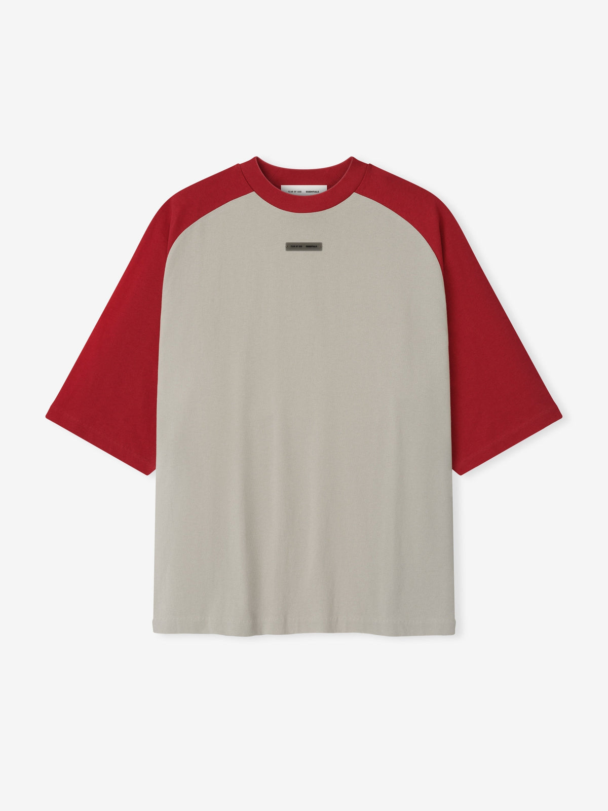 Fear of God Essentials 3/4 Raglan Sleeve Baseball Tee Off White Red
