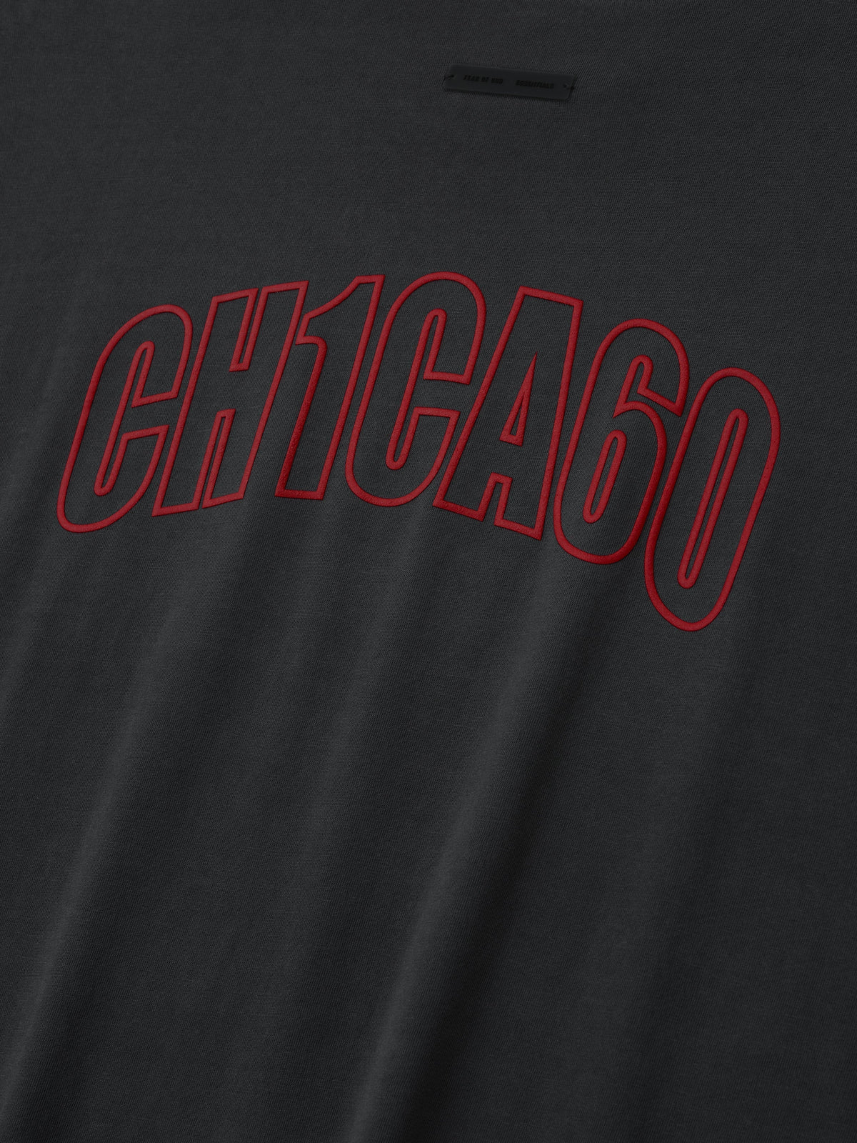 Fear of God Essentials Chicago City Exclusive 90s Oversized Tee Black Red