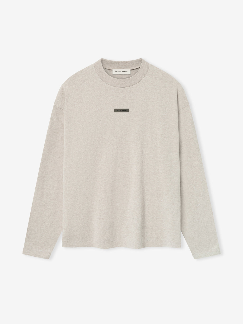 Fear of God Essentials Classic Long Sleeve Cotton Jersey Tee Light Gray