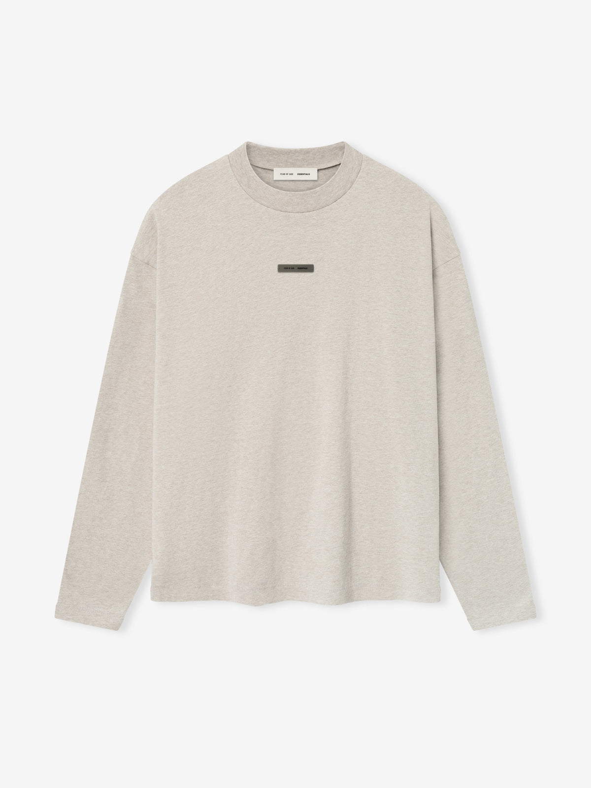 Fear of God Essentials Classic Long Sleeve Cotton Jersey Tee Light Gray