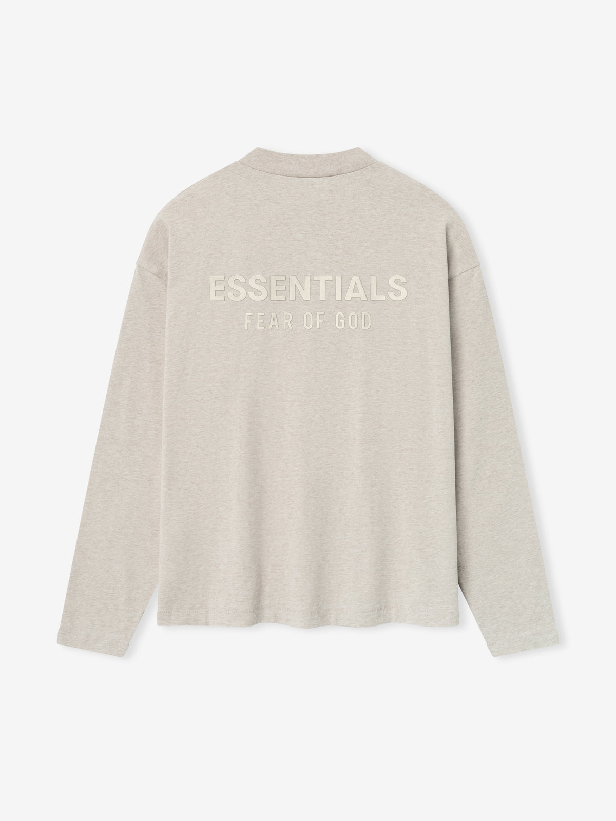 Fear of God Essentials Classic Long Sleeve Cotton Jersey Tee Light Gray
