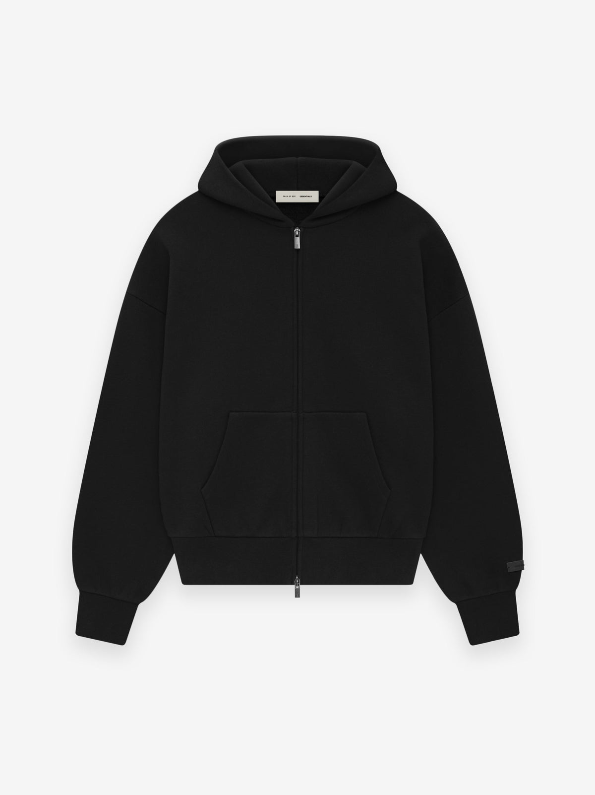 Fear of God Essentials Classic Core Fleece Full Zip-Up Hoodie Black