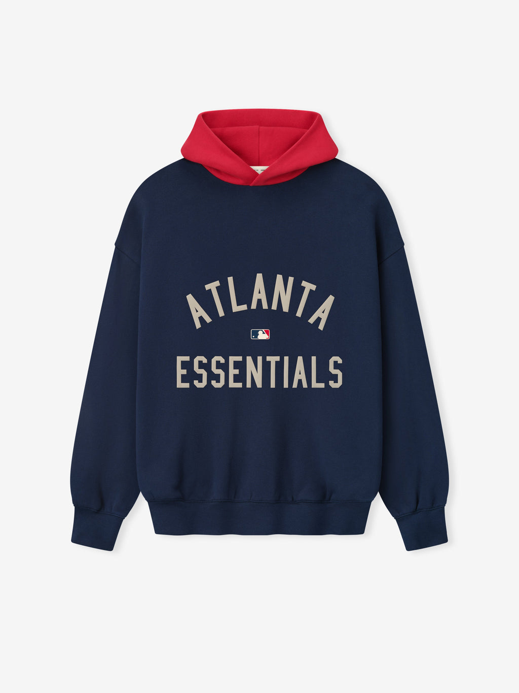 Fear of God Essentials Braves Sport Hoodie Navy Blue Red