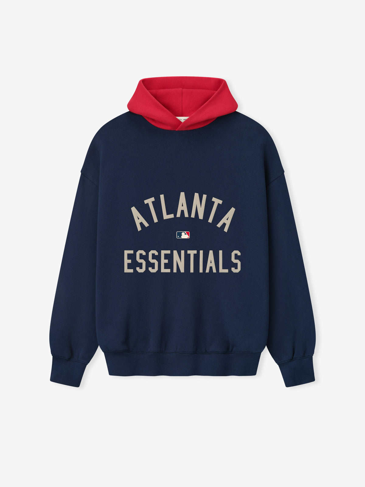 Fear of God Essentials Braves Sport Hoodie Navy Blue Red