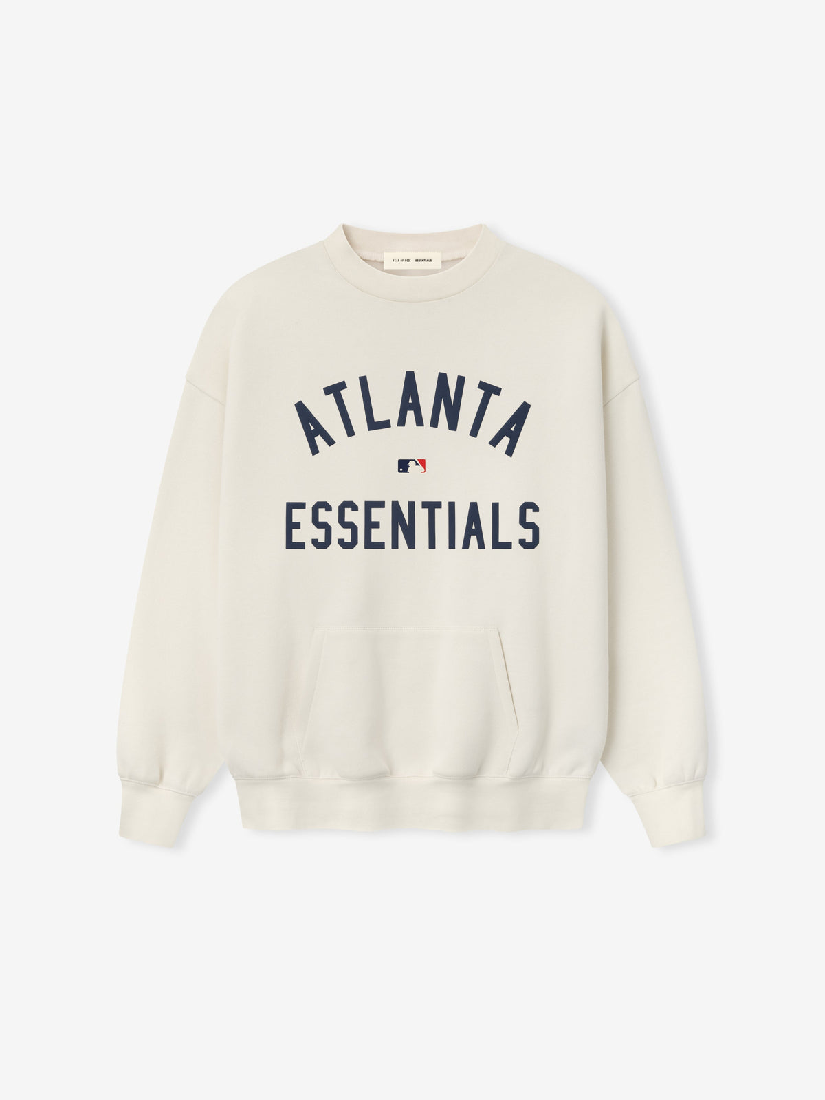Fear of God Essentials Braves Sport Crewneck MLB Fleece Pullover Off White