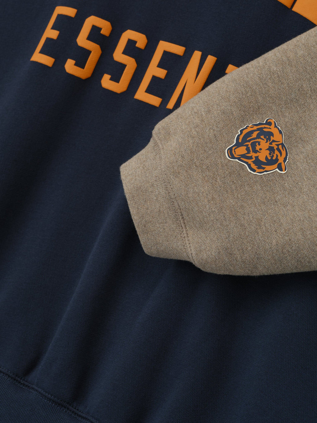 Fear of God Essentials x Chicago Bears Sport Hoodie Navy Blue Beige