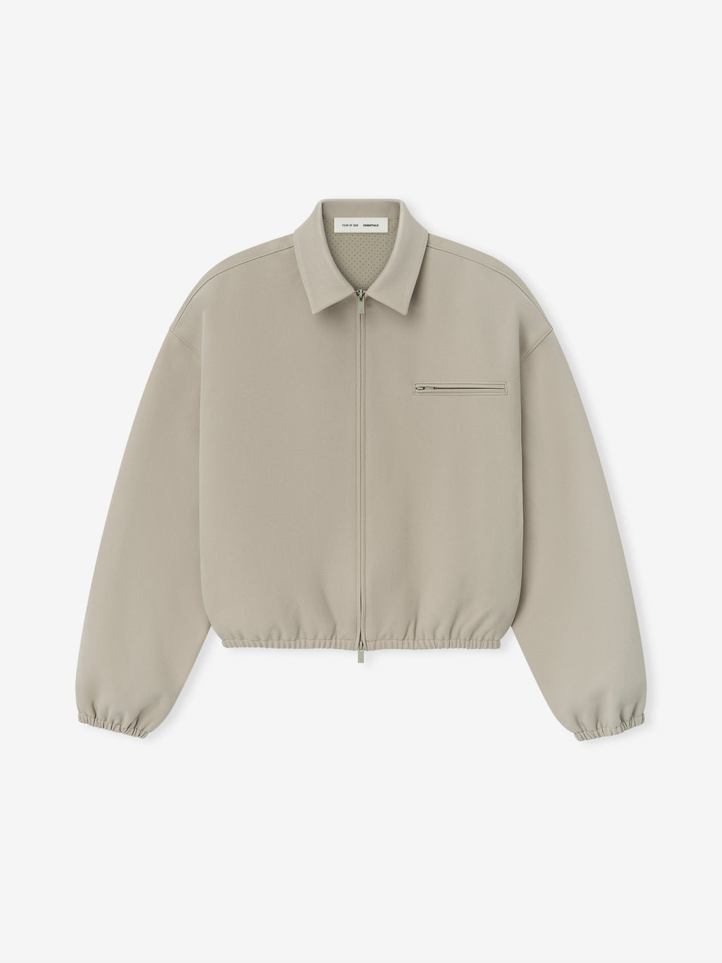 Fear of God Essentials Bonded Canvas Zip-Up Jacket Light Beige