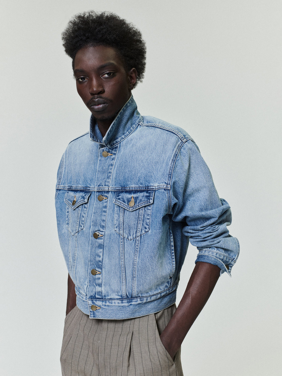 Fear of God Essentials Denim Trucker Jacket Light Indigo