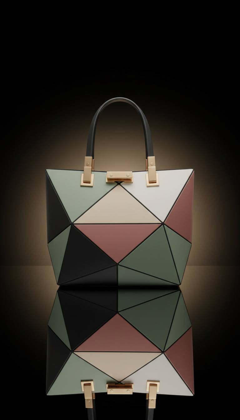 Geometric Italian Leather Tote
