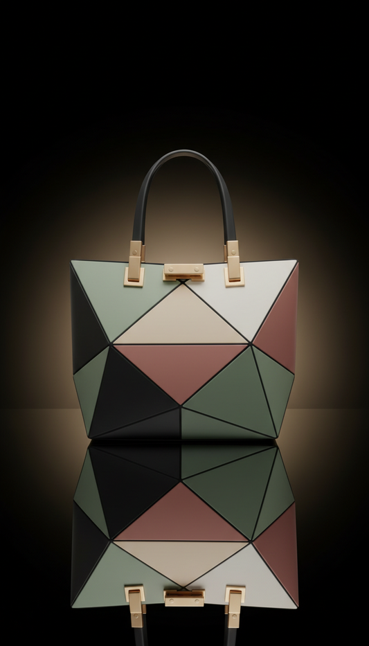 Geometric Italian Leather Tote