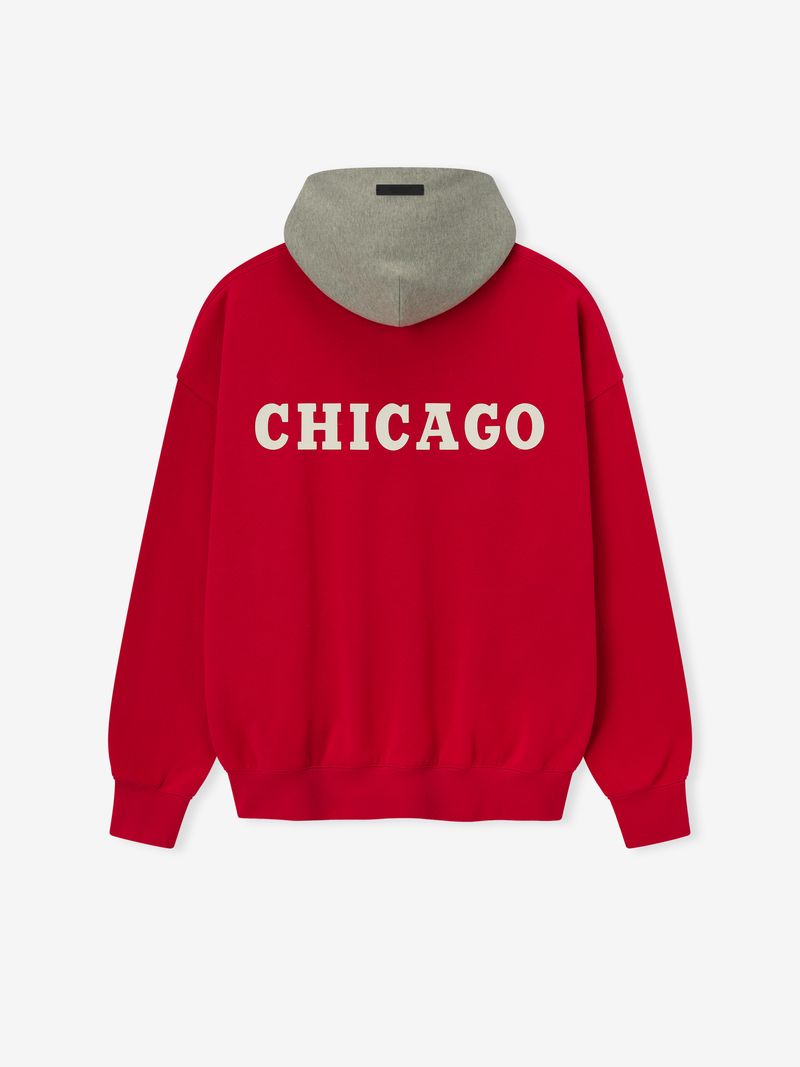 Fear of God Essentials Bulls Sport Hoodie Red Grey