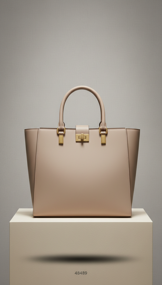 Structured Tote in Porcelain Taupe