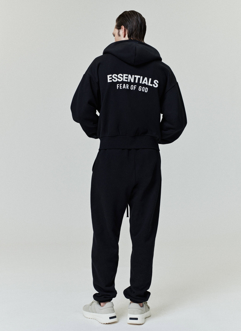 Fear of God Essentials Classic Core Fleece Full Zip-Up Hoodie Black
