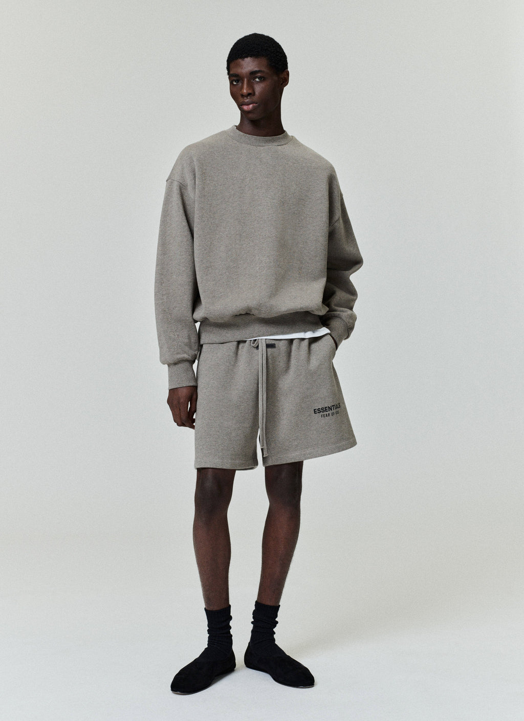 Fear of God Essentials Classic Core Fleece Crewneck Sweatshirt Taupe