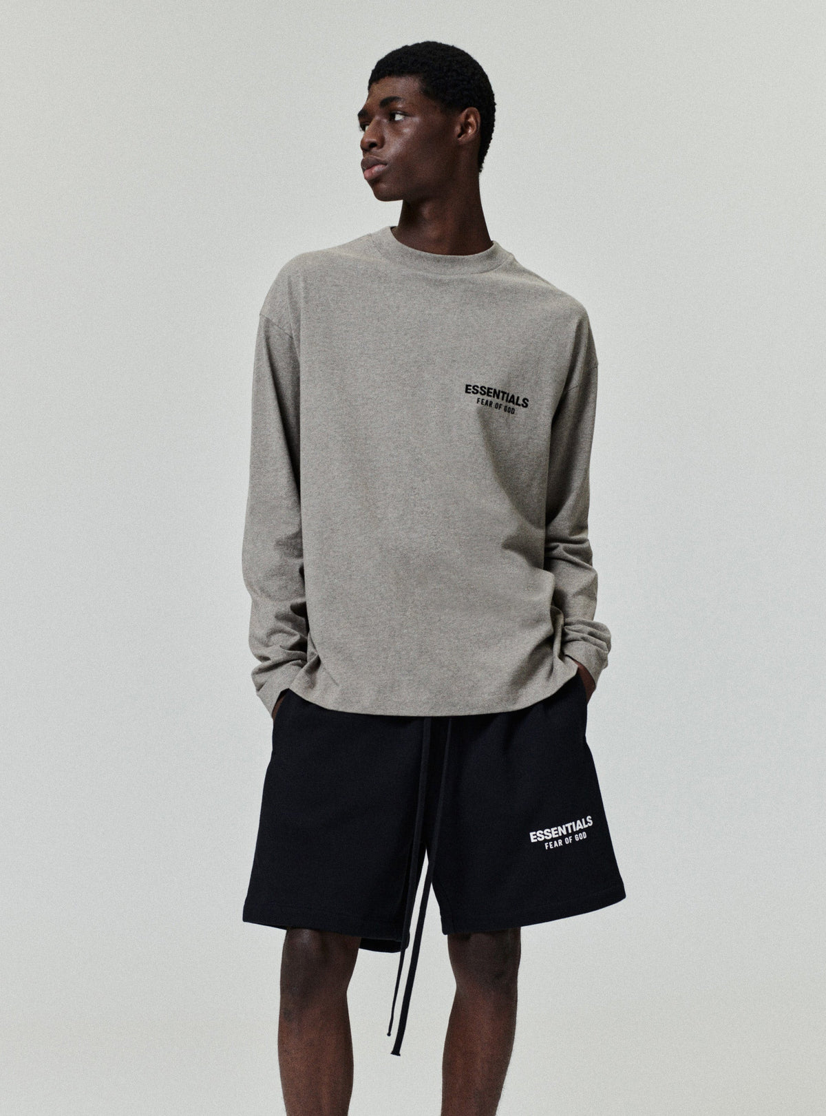 Fear of God Essentials Classic Long Sleeve Crewneck Tee Taupe