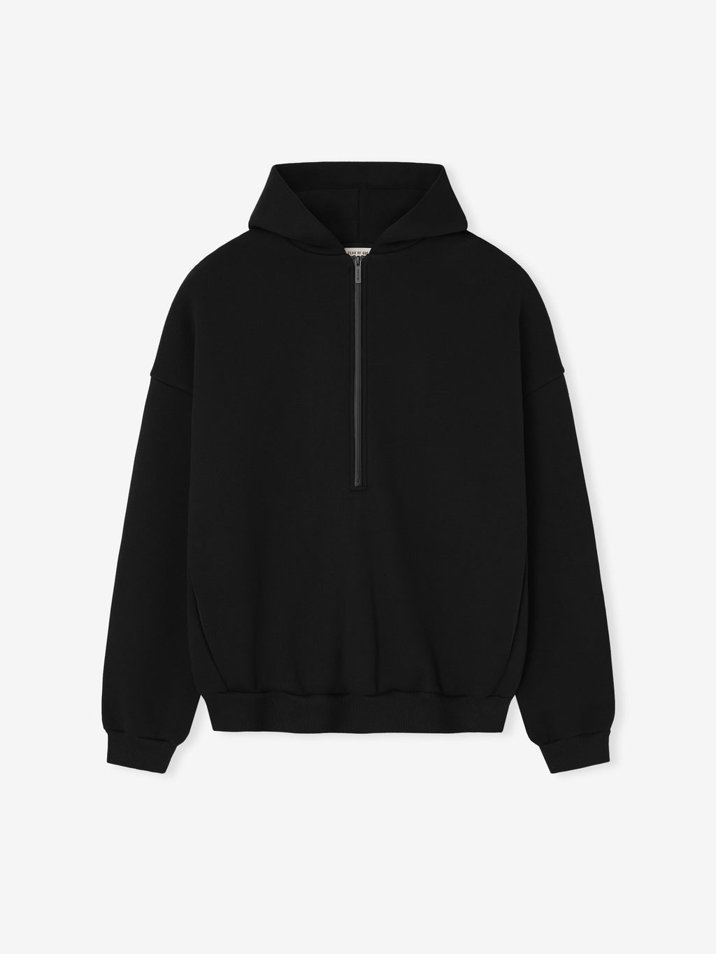 Fear of God Athletics Half Zip Hoodie - Heavy Cotton Fleece Black