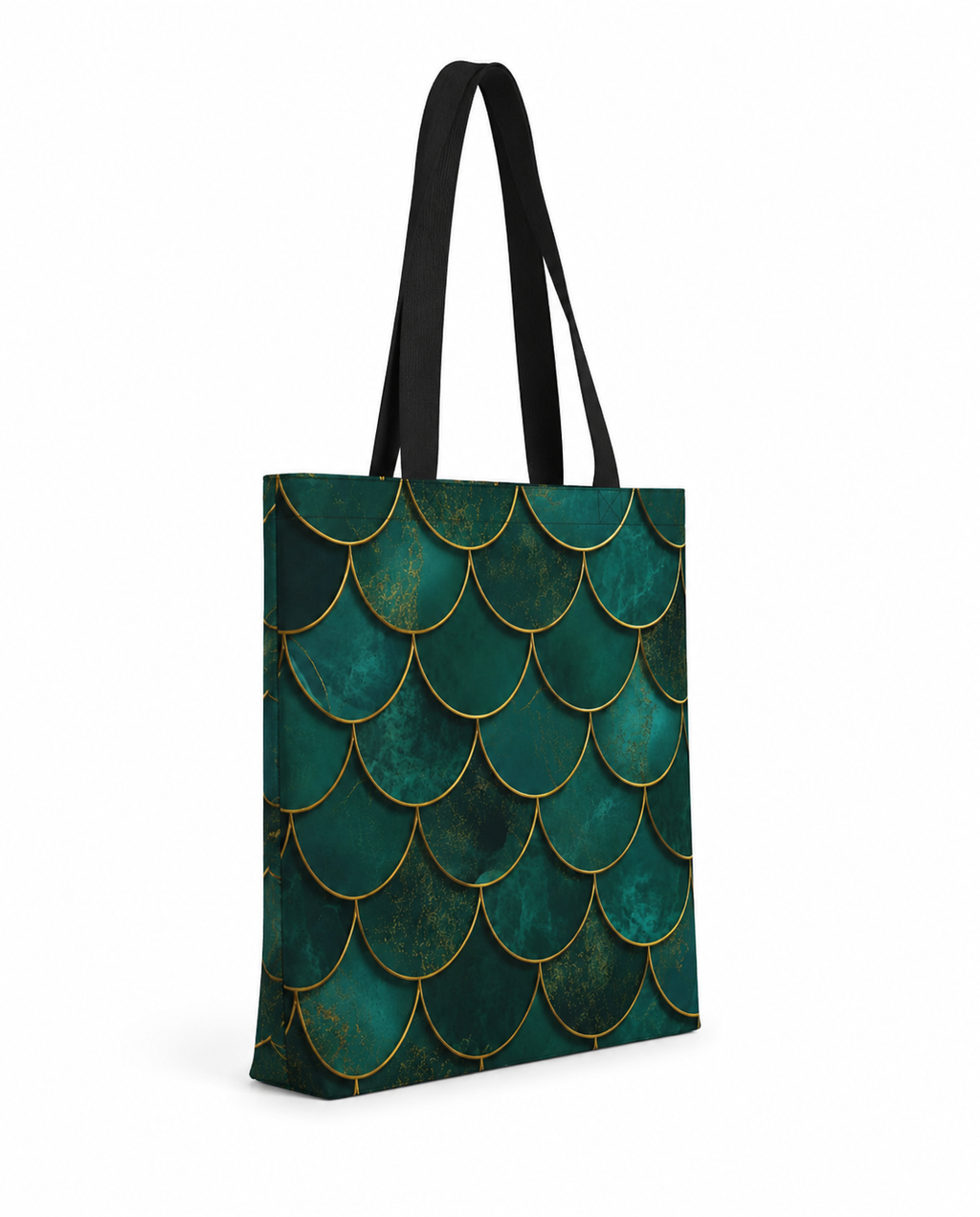 Bag Ag Teal Scale Zippered Large Capacity Tote Bag