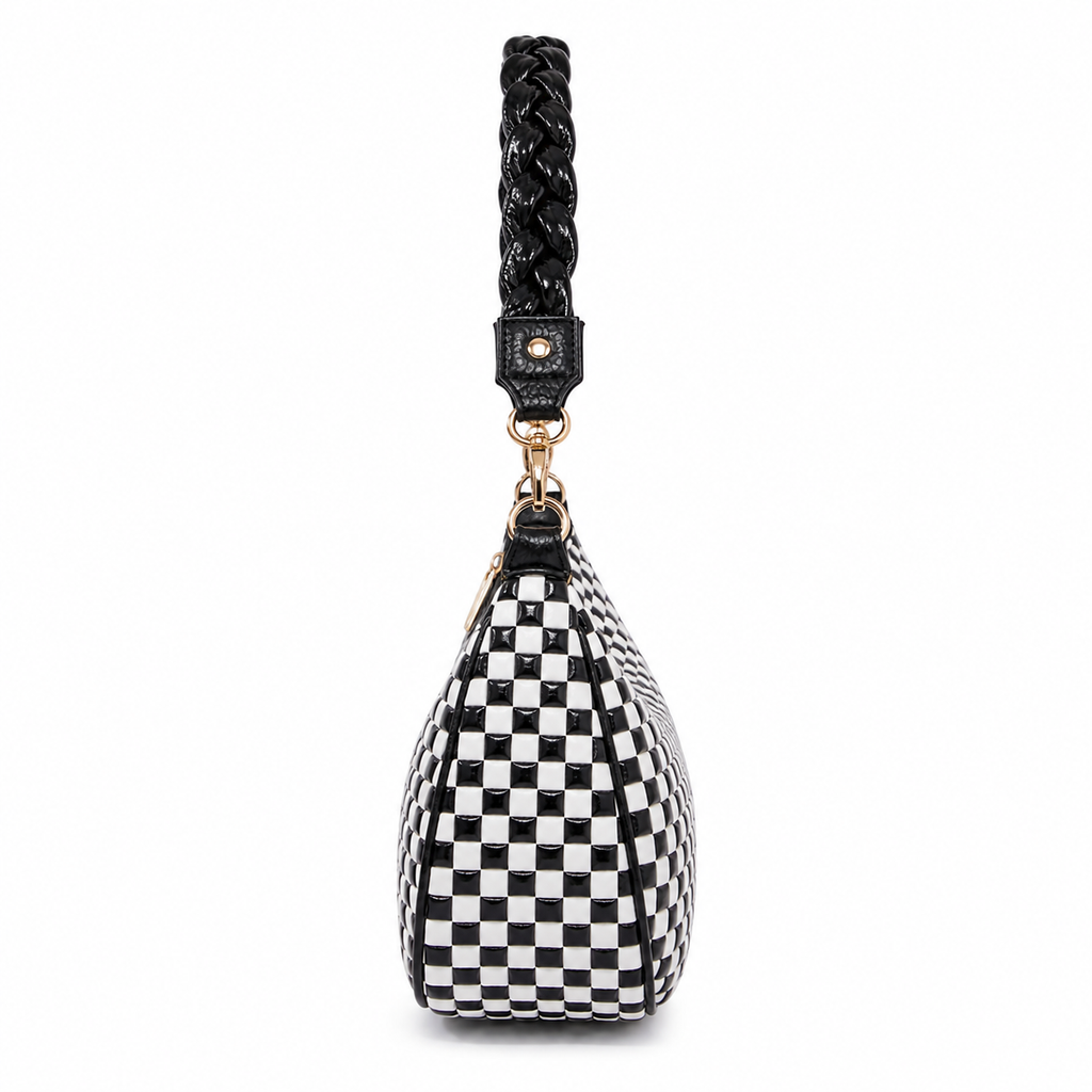 Bag Ag Woman Woven Vegan Leather Hobo Handbag