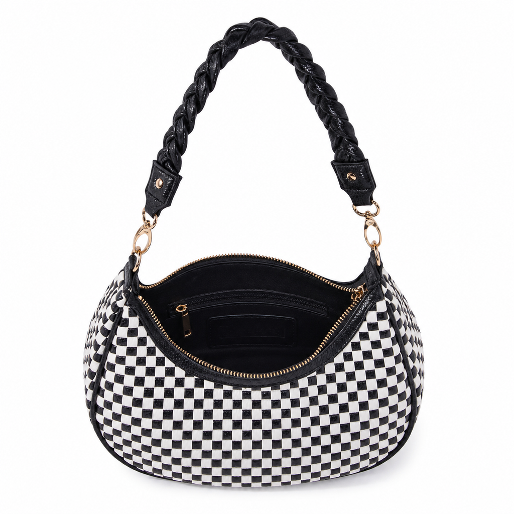 Bag Ag Woman Woven Vegan Leather Hobo Handbag