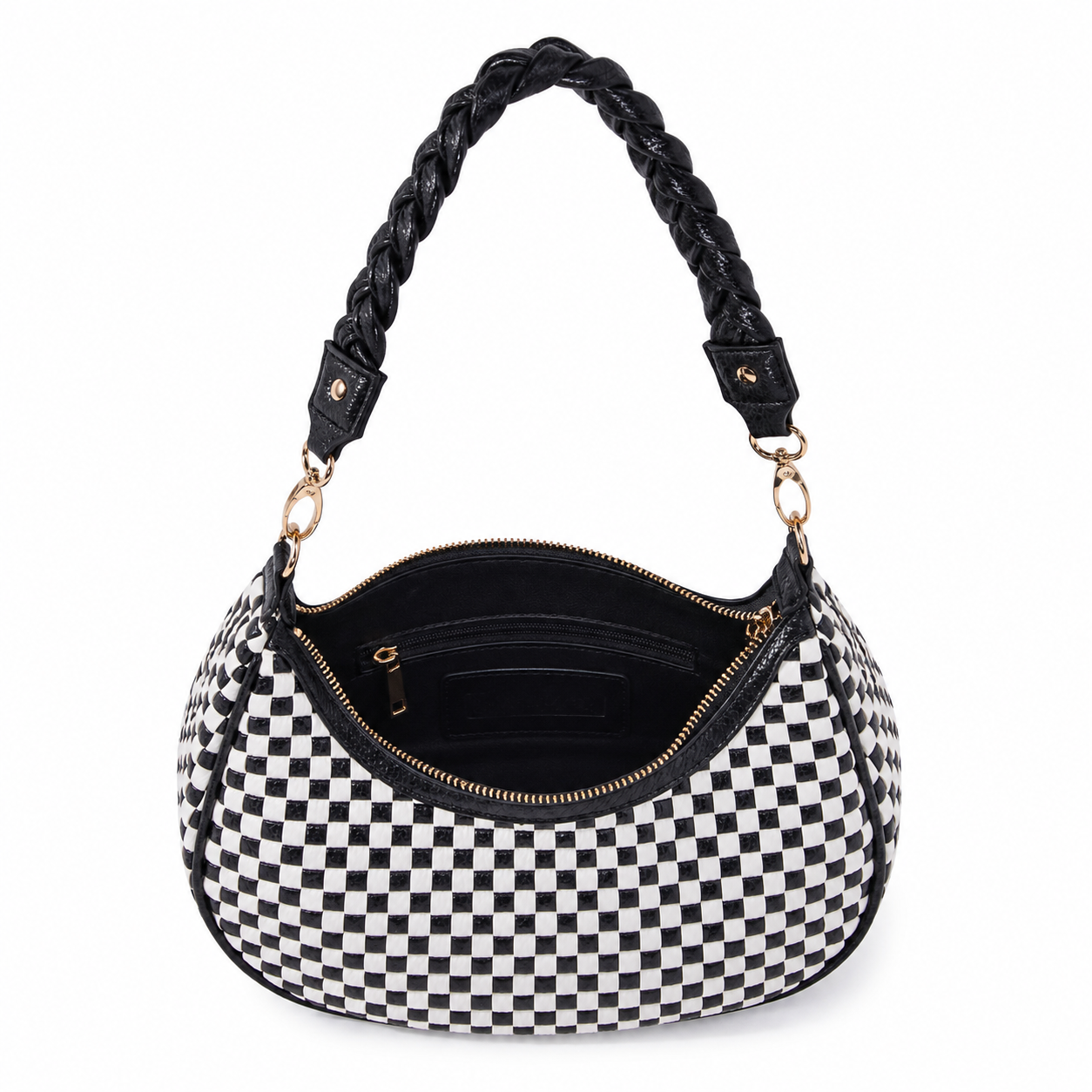 Bag Ag Woman Woven Vegan Leather Hobo Handbag
