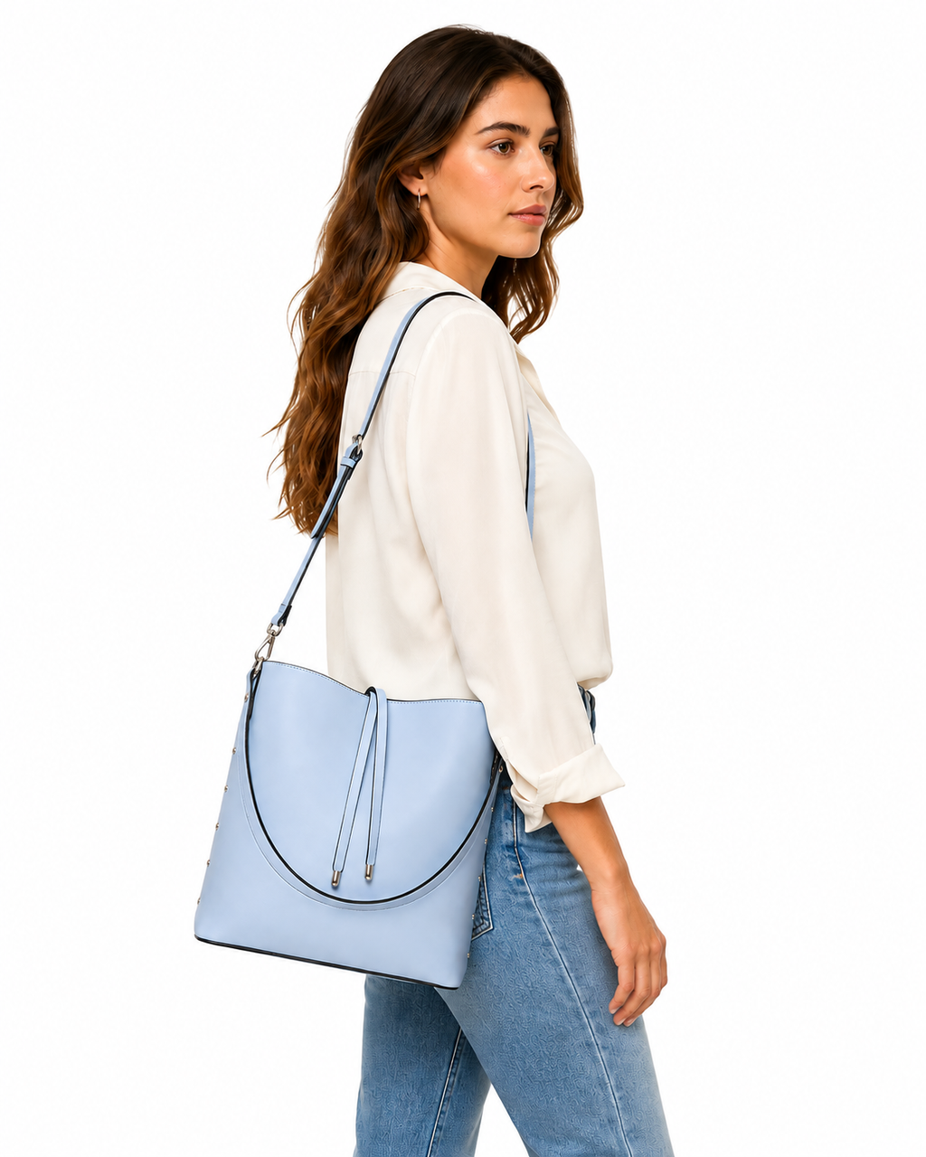 Bag Ag Vegan Leather Casual Hobo Crossbody Bucket Bag