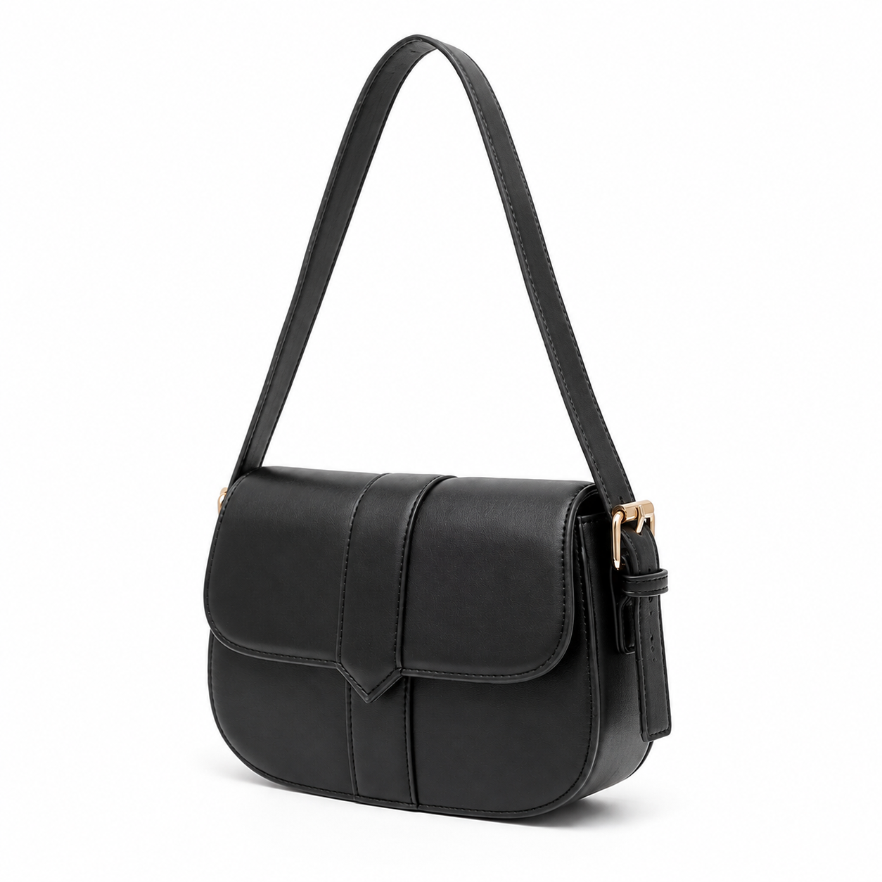 Bag Ag Woman Solid Vegan Leather Vintage Saddle Bag
