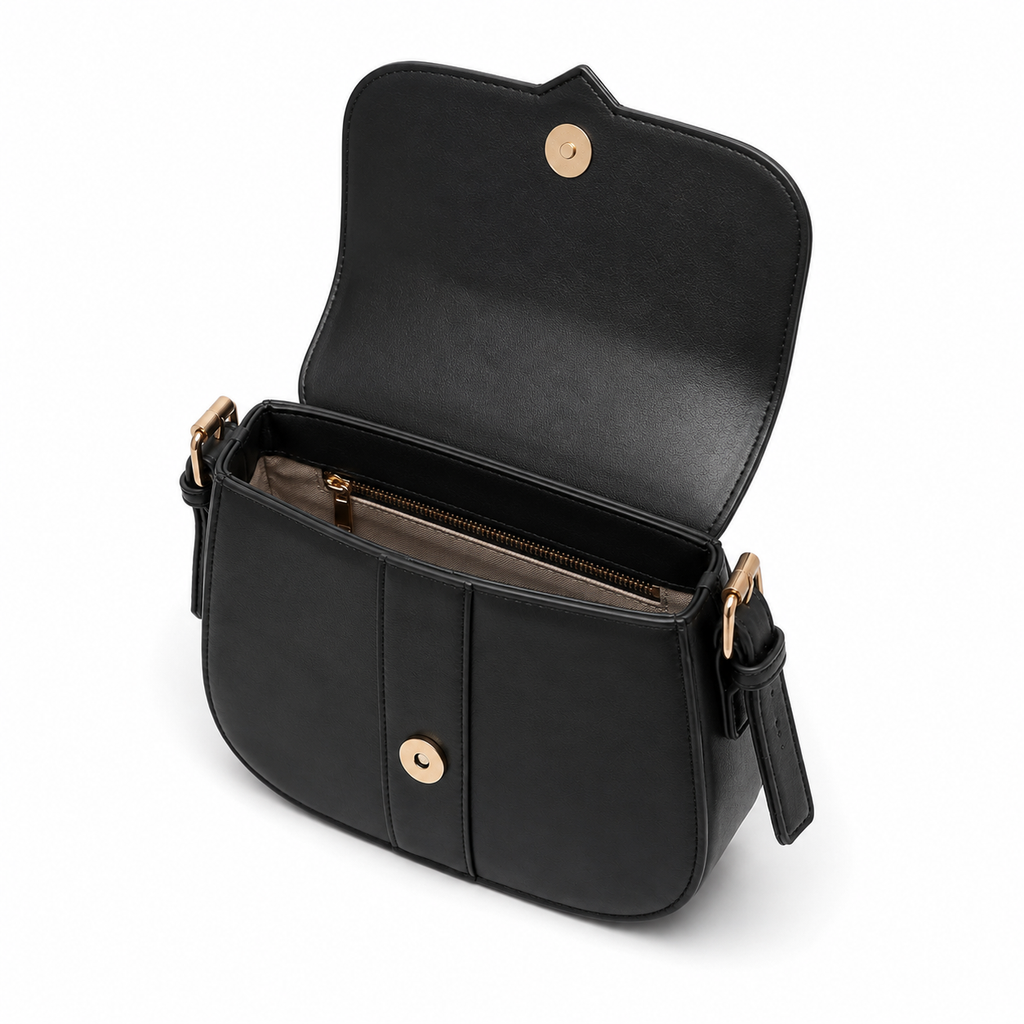 Bag Ag Woman Solid Vegan Leather Vintage Saddle Bag