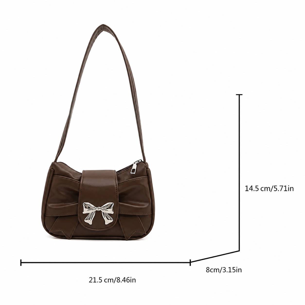 Bag Ag Woman French Pleated Bow Underarm Shoulder Bag