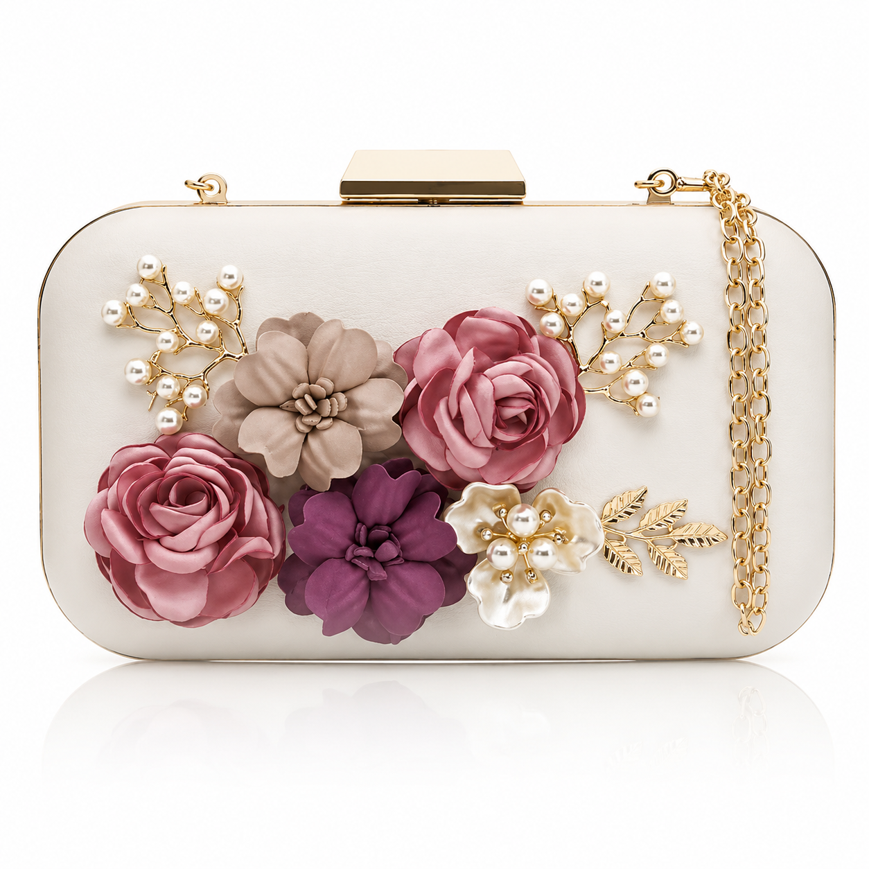 Bag Ag Woman Pearl Floral Envelope Evening Clutch Bag