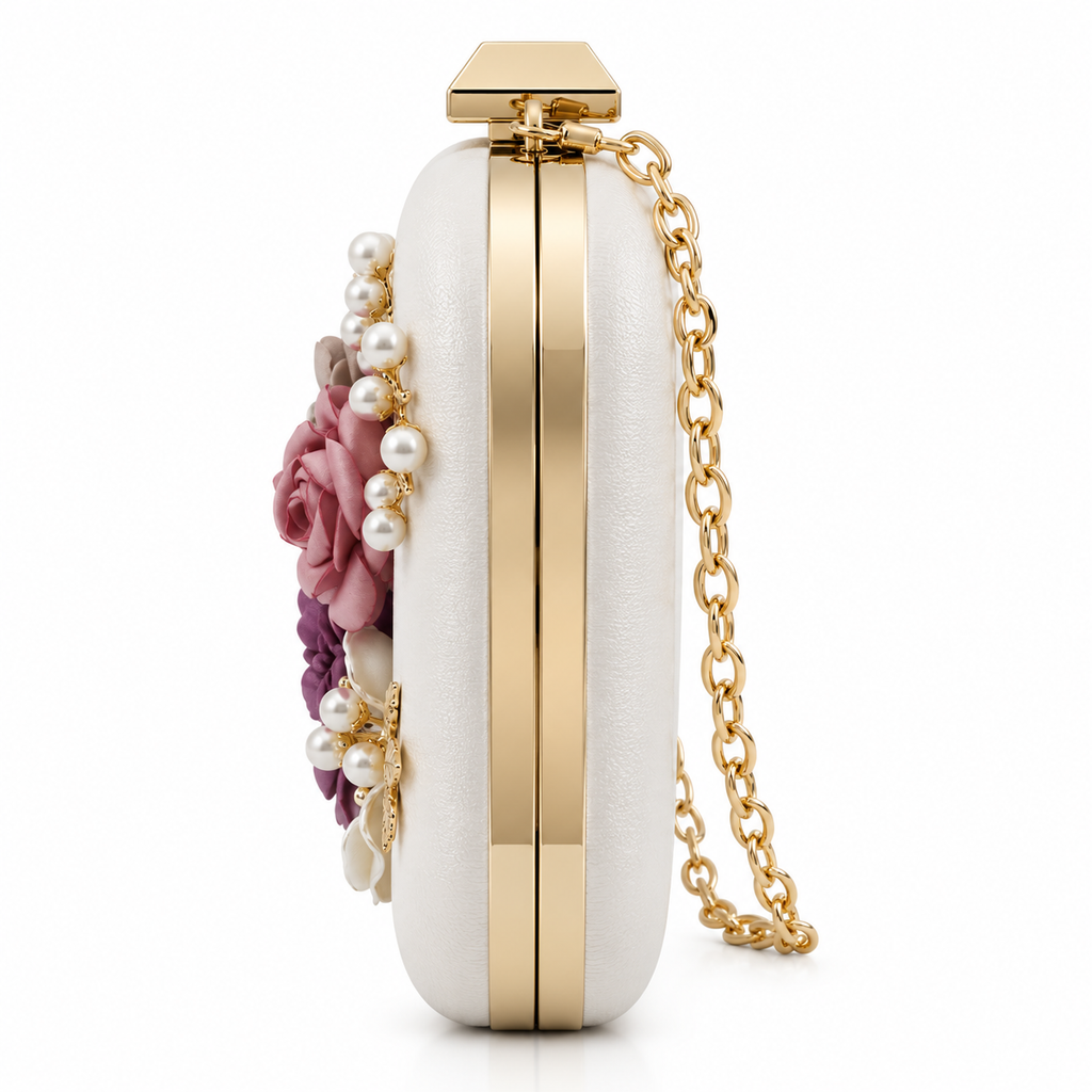 Bag Ag Woman Pearl Floral Envelope Evening Clutch Bag