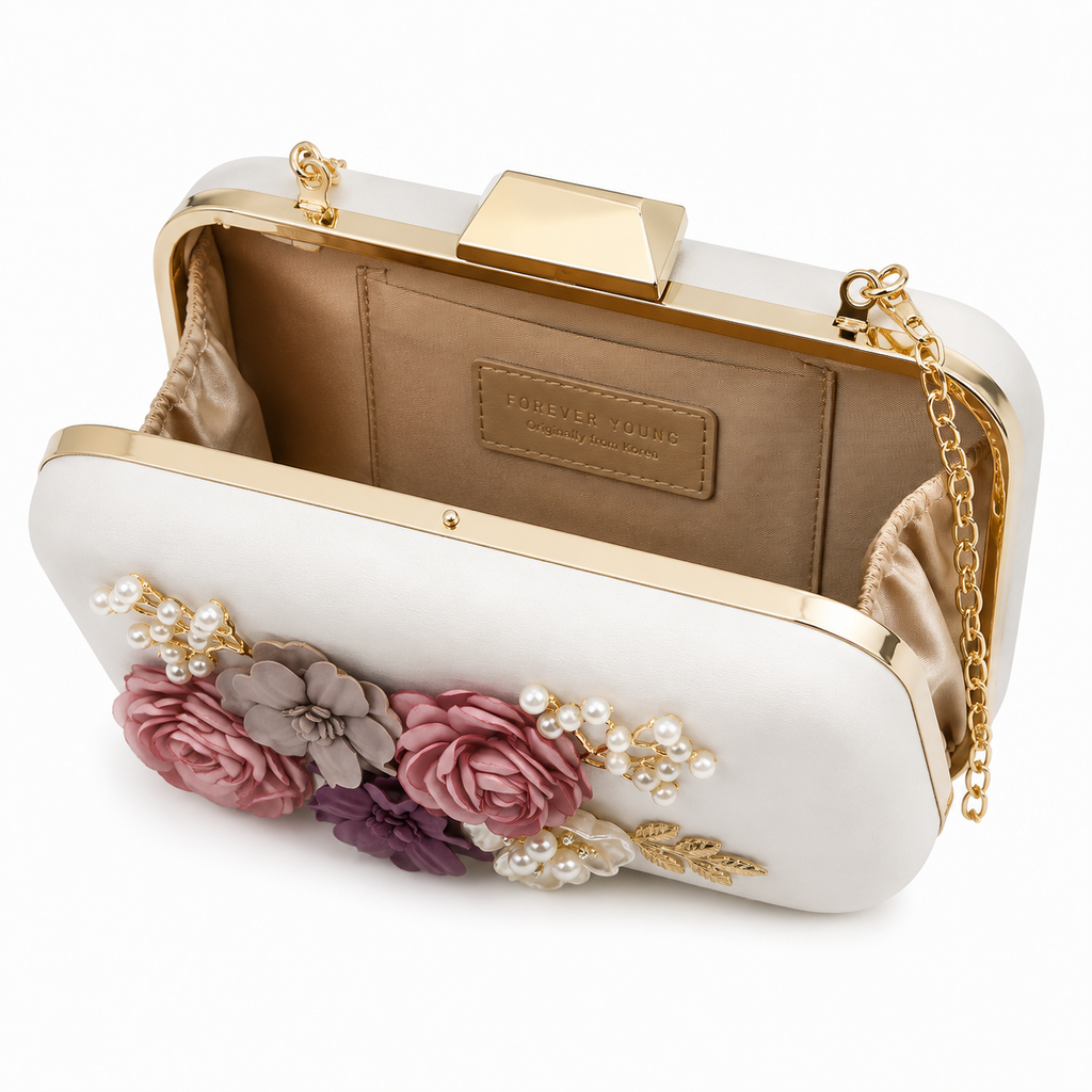Bag Ag Woman Pearl Floral Envelope Evening Clutch Bag