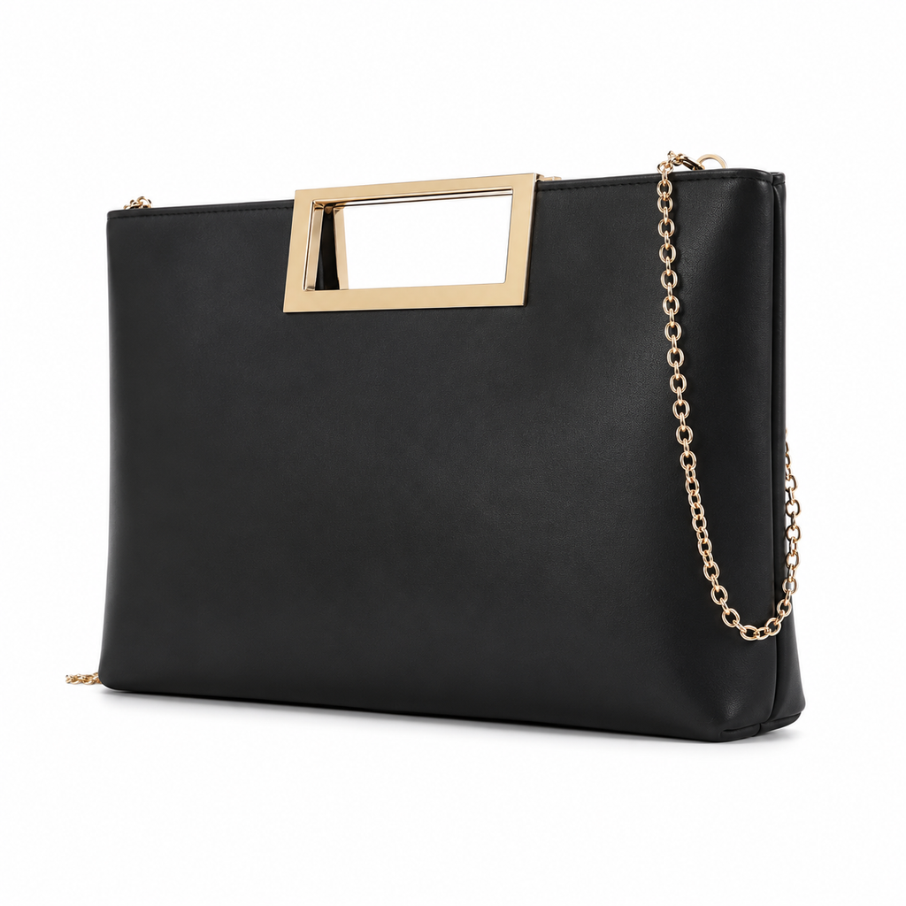 Bag Ag Woman Solid Vegan Leather Evening Clutch Bag