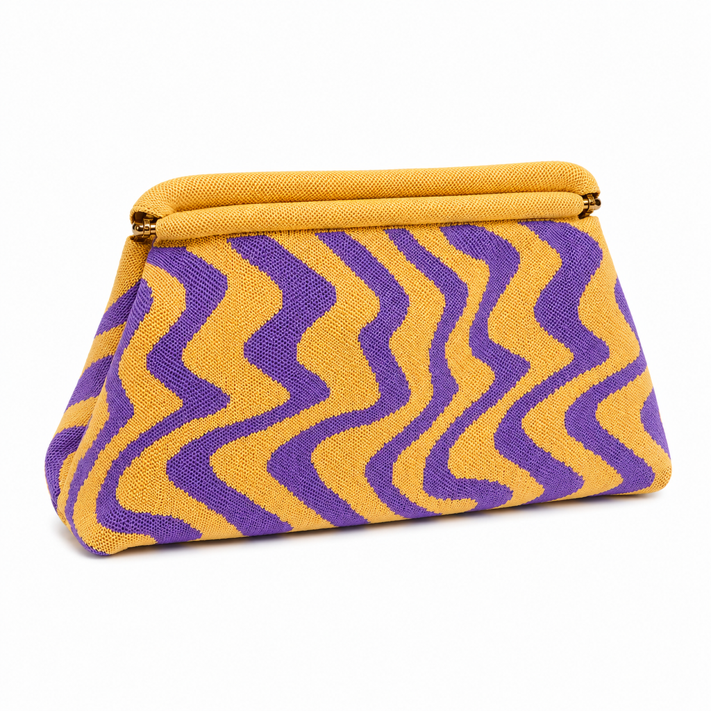 Bag Ag Woman Mah Jongg Striped Woven Storage Clutch