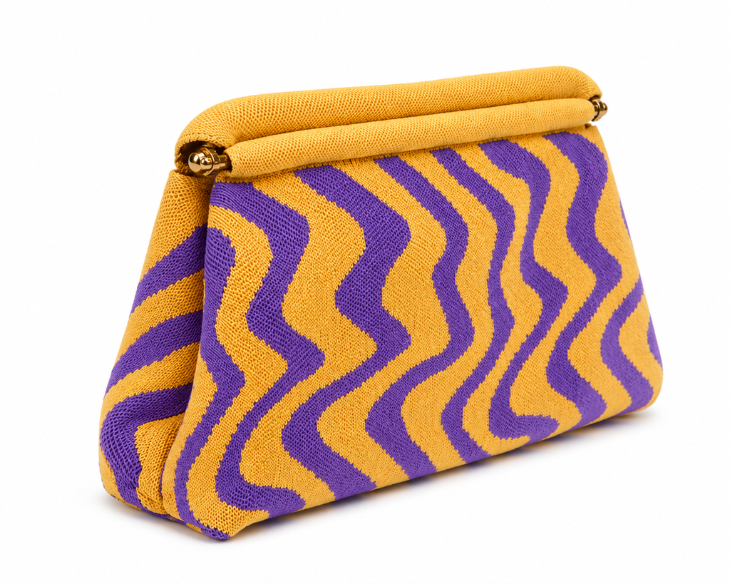 Bag Ag Woman Mah Jongg Striped Woven Storage Clutch
