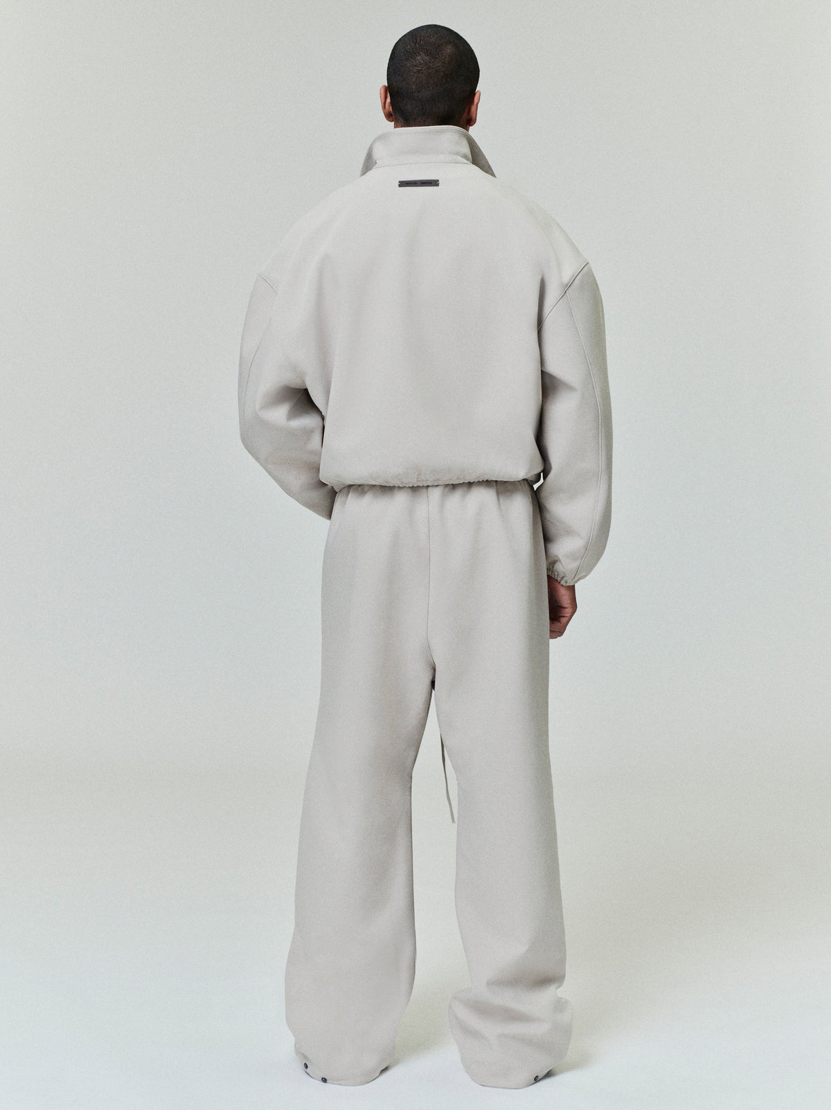 Fear of God Essentials Bonded Canvas Zip-Up Jacket Light Beige