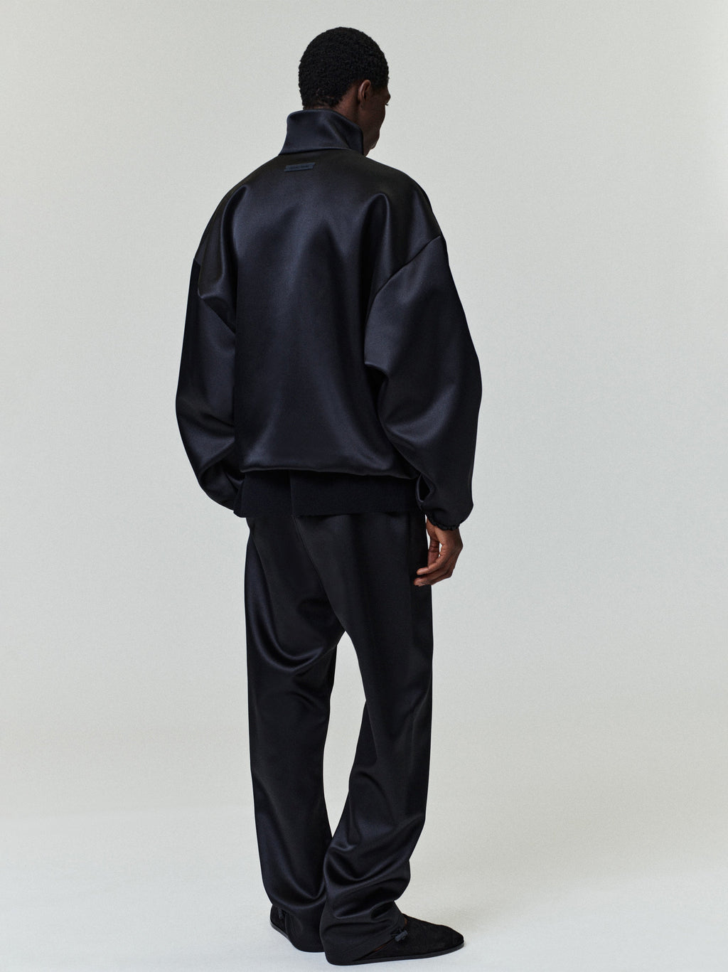 Fear of God Essentials Bonded Satin Relaxed Track Pant Black