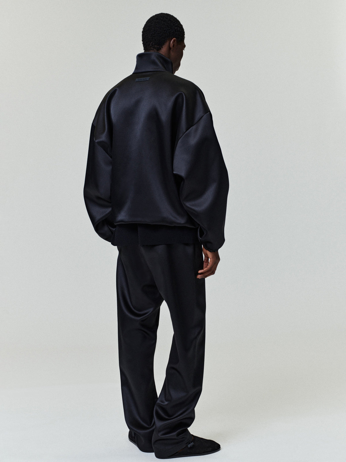 Fear of God Essentials Bonded Satin Relaxed Track Pant Black