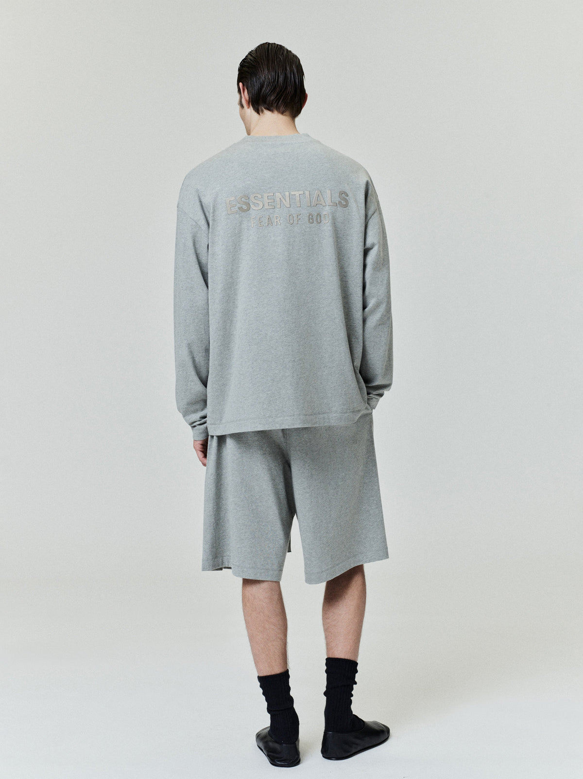 Fear of God Essentials Classic Long Sleeve Cotton Jersey Tee Soft Taupe