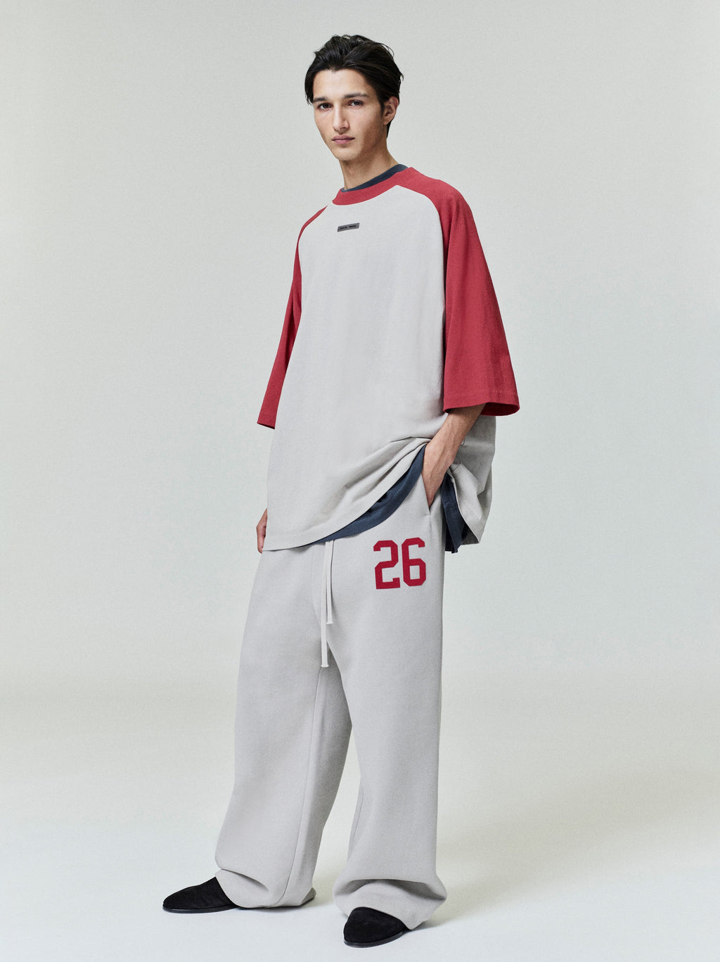 Fear of God Essentials 3/4 Raglan Sleeve Baseball Tee Off White Red